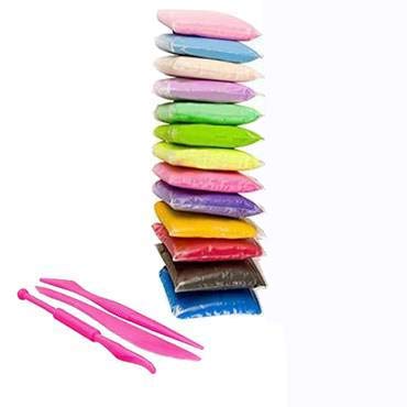 Evisha Modelling Diy Air Dry Clay Play Dough Light Weight For Kids And Art & Craft (Twelve Colour Clay)