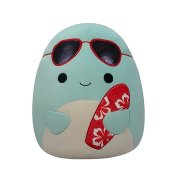 Squishmallows Original 14-Inch Perry Teal Dolphin With Red Surfboard - Official Jazwares Large Plush