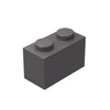 Classic Brick Block Bulk, Dark Gray Bricks 1X2, Building Bricks Flat 100 Piece, Compatible With Lego Parts And Pieces: 1X2 Dark Gray Bricks(Color:Dark Gray)