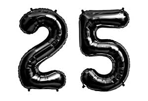 CollectiveMed. Number Foil Balloon 16 Inch  Black Colour (BLACK25)