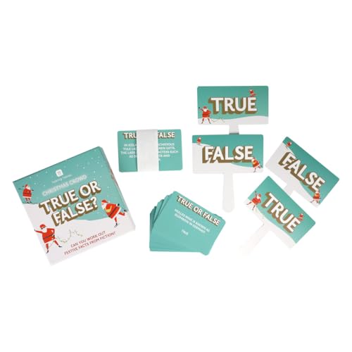 Talking Tables Festive True or False Quiz Game - Cardboard, Fun Party Game for Kids & Adults, Perfect Xmas Stocking Stuffer, Ages 12+