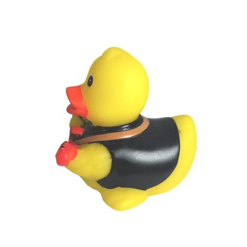 3' Rock N' Roll Rubber Duck [Floats Upright] - Baby Safe Bathtub Bathing Toy