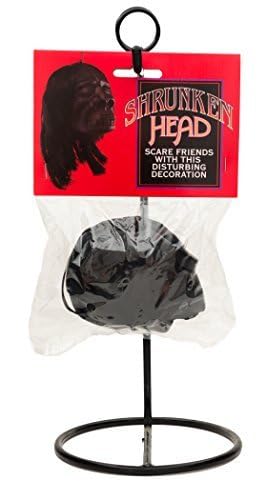 Loftus Mini Shrunken Head Hanging Halloween 3' Decoration Prop, Black