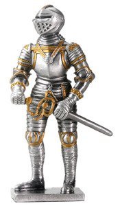 Ytc Pewter English Knight Statue Figurine Decoration