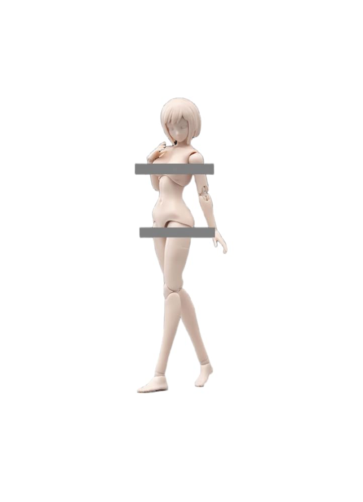 Hiplay 1:12 Scale Female Half-Seamless Action Figure Body -Tall And Plump Body Shape, Large Bust And Fair Skin T86-St03A (White,Large Bust)