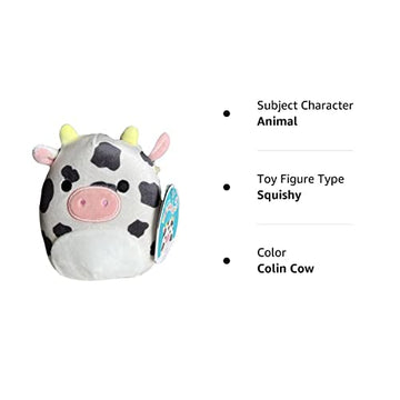 Squishmallows Official Kellytoy Valentines Squad Squishy Soft Plush Toy Animal (5 Inch, Colin Cow)