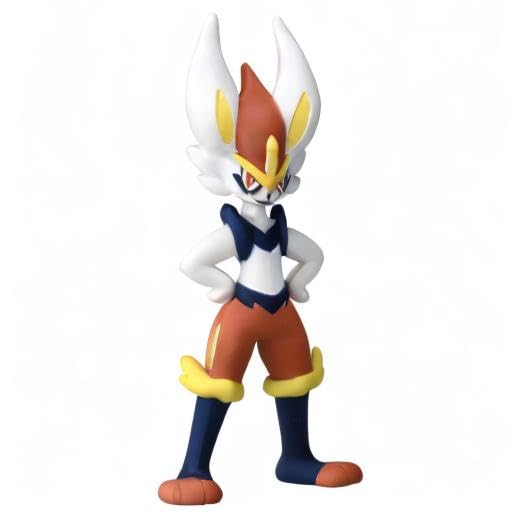 Takaratomy Pokemon Moncolle MS-35 Cinderace Pyrobut Figure - White, Plastic, TKT16400
