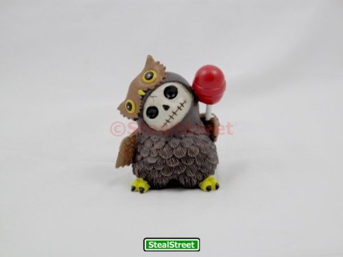 SUMMIT COLLECTION Furrybones Hootie Signature Skeleton in Brown Owl Costume with Red Lollipop