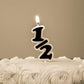 Over The Line Half 1/2 Birthday Candle - Ultra Pink or Black