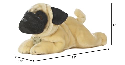 Aurora 11" Plush Pug Toy - Multi Color, Model 10823, Soft Stuffed Animal