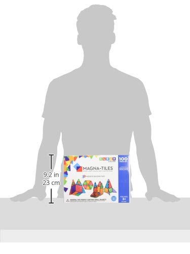 Magna-Tiles 100-Piece Magnetic Building Toys, Multicolor Clear Colors Set, STEM Learning, Creative Play for Kids