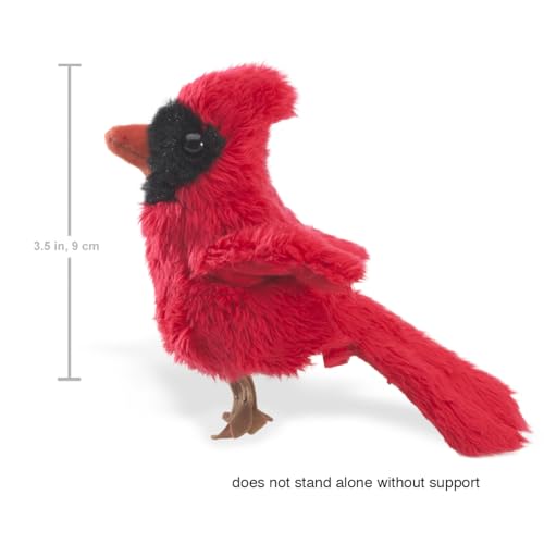 Folkmanis Mini Cardinal Finger Puppet, Red, 1 Ea