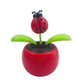 Red Seven-Starred Ladybug Solar Dancing Car Dashboard Decorations, Funny Solar Powered Dancing Flower Pot Car Ornaments Flower S