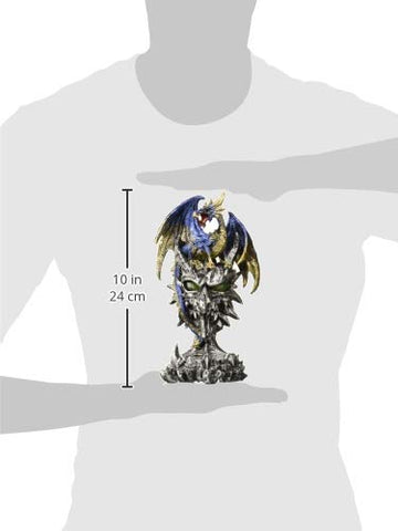 Blue Dragon Warrior Statue 6X4X9.5