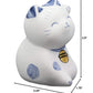 Ebros Japanese Good Luck And Fortune Charm Beckoning Cat Maneki Neko With Baby Bib Miniature Ceramic Figurine 2.5' Tall Welcoming Lucky Cats Symbol (White Maneki Neko With Blue Ears)