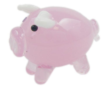 Miniature Glass Pig Figurine