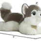 Aurora Miyoni Gray Husky Stuffed Animal - 8 Inches, Lifelike Detail, Polyester