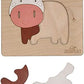 Happy Cow Wooden Puzzle For Kids | 5 Piece Jigsaw Puzzle For Preschool Kids | Learning Educational Toys Gifts For Boys Girls Age