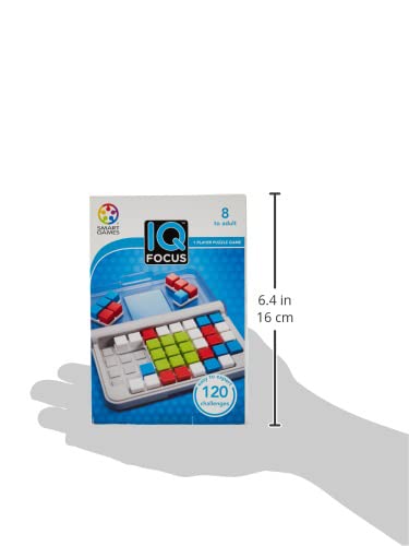 SmartGames IQ Focus Cognitive Skill-Building Travel Game with Portable Case Featuring 120 Challenges for Ages 8 - mature-themed