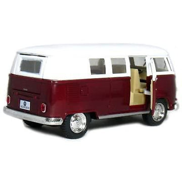 Set of 4: 5'' Classic 1962 Volkswagen Van 1:32 Scale (Green/Maroon/Red/Yellow)
