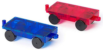 Playmags 2 Piece Car Set: With Stronger Magnets, Stem Toys For Kids, Use With All Magnetic Tiles And Blocks Sturdy, Super Durabl