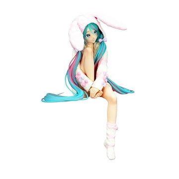 FURYU Corporation-Hatsune Miku Noodle Stopper Figure -Rabbit Ear Hood Pajama-