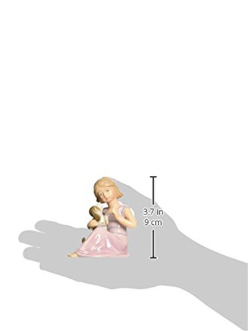 Stealstreet Me And My Buddy Girl In Pink Robe Sitting And Hugging Dog Figurine