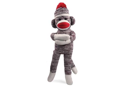 Pennington Bear Company Original Sock Monkey, Hand-Knit Plush, 20" Grey, Model 20-002