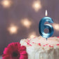 2.76 inch Blue 6 Birthday Candles,3D Number 6th Cake Topper for Birthday Decorations No 16 26 61 62 63 64 65 66 67 68