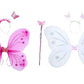 Ak Anolihk Net Fairy Butterfly Wings Costume For Baby Girl (1Pc Dark Pink & 1Pc White)