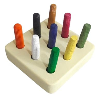 Wooden Peg Board Learning Toy for Kids | Colour Sorting & Shape Matching Set | Fine Motor Skill Development Toys | 9 Color Count