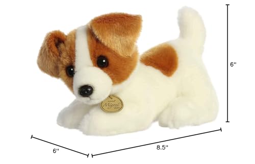 Aurora® Adorable Miyoni® Tots Jack Russell Pup Stuffed Animal - Lifelike Detail - Cherished Companionship - White 9 Inches