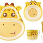 VBE Animal Designs Shape Kids Bamboo Fiber Dog Animal Kids Design Plates and Cup Feeding Set Dog Design Dinner Set, Party Sets, 