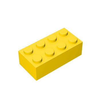 Classic Bulk Brick Block 2X4, 100 Piece Building Brick Yellow, Compatible With Lego Parts And Pieces 3001, Creative Play Set - Compatible With Major Brands(Colour:Yellow)