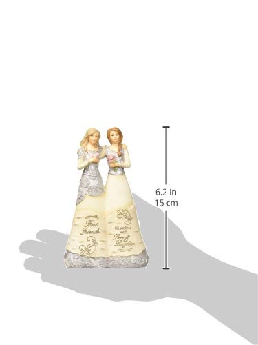 Pavilion Gift Company 6 Inch Double Angel Figurine - Beige Resin Best Friends Collectible Decor Model 82456
