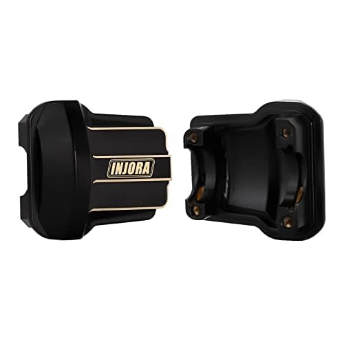 INJORA Brass Diff Cover and Steering Link Kit for TRX4M 1/18 RC Crawler Upgrade Parts,Black