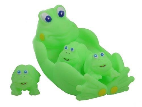 Playmaker Toys Rubber Baby Bath Animal Family Toy Sets (Frog)