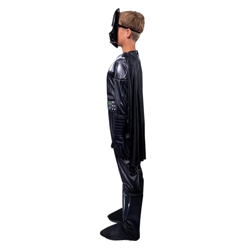 Star Wars Darth Vader Official Youth Costume - Premium Quality Padded Jumpsuit With Plastic Mask And Detachable Cape (Xs) Multi