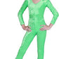 Girls Velvet Unitard  Lime - Small 5-6