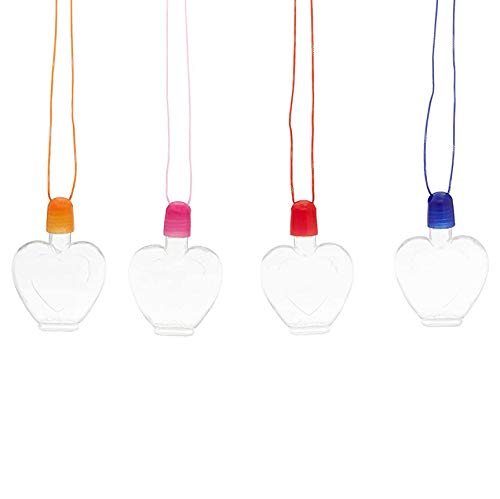 The Dreidel Company Make Your Own Sand Art Bottle Necklace, Sensory Sand Art For Kids, 12-Pack (Sand Art Heart Necklace)