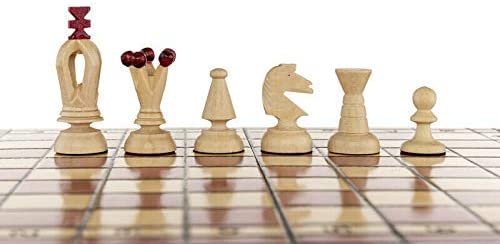 Chess And Games Shop Muba Beautiful Handcrafted Wooden Chess Set With Wooden Board And Handcrafted Chess Pieces Gift Idea Products (12.5 (32 Cm) Red)