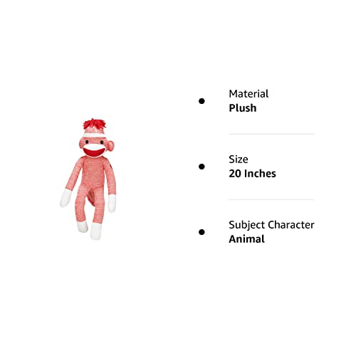 Plushland Adorable Orange Sock Monkey, The Original Traditional Hand Knitted Stuffed Animal Toy Gift-For Kids, Babies, Teens, Girls And Boys Baby Doll Present Puppet 20 Inches