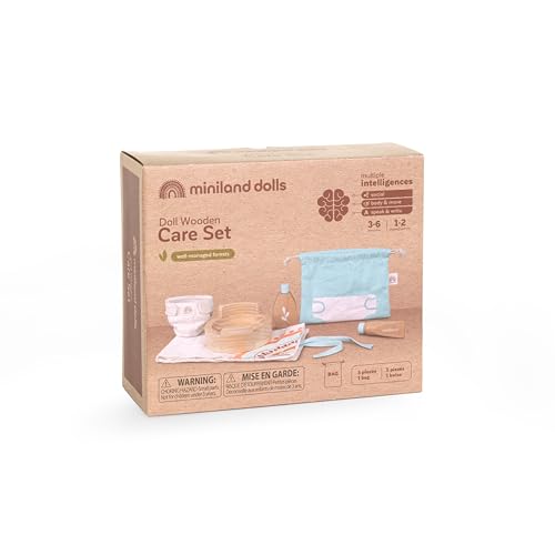 Miniland Doll Wooden Care Set - Quality, ECO, Imaginative