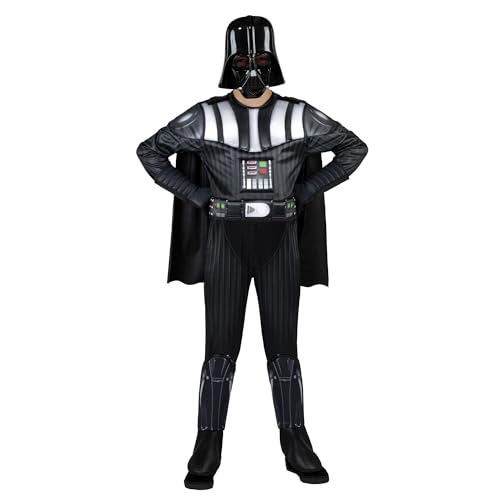 Star Wars Darth Vader Official Youth Costume - Premium Quality Padded Jumpsuit With Plastic Mask And Detachable Cape (Xs) Multi