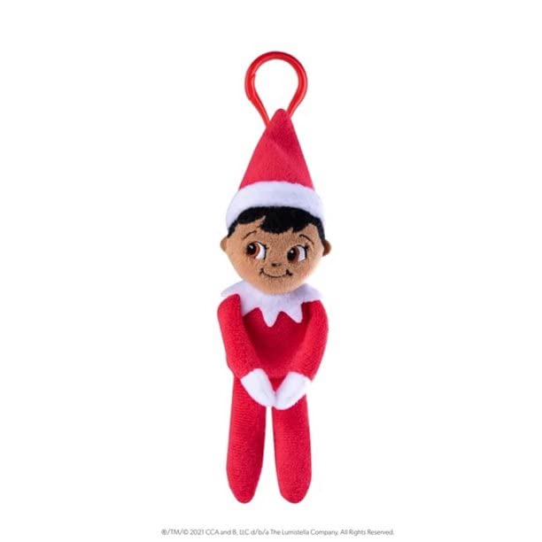 The Elf on the Shelf Plushee Pal - 12" Boy Dark Plush Toy with 4" Clip On, Model PPSESBD2-PPMINIBOYD