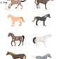 Smilersmile Animal Assorted Mini Plastic Figures Toy Set, Educational Party Cake Topper, Goody Bag Filler (8Pcs Horse)