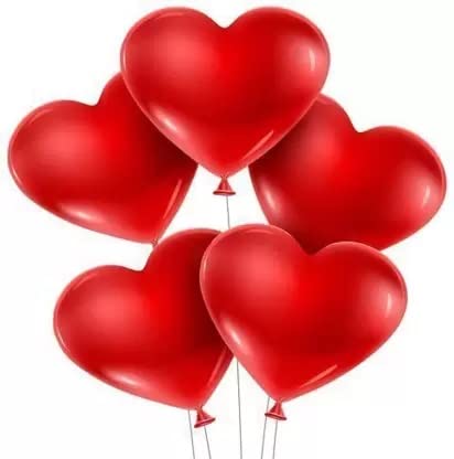 SVNFOXX Red Heart Balloons For Decoration Birthday Party Anniversary Baby Shower [Pack of 50]