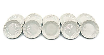 1shopforyou 10 x 30 mm.(3.ocm) White Scallop Plate Dish Dollhouse Miniature