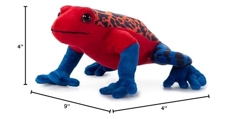 The Petting Zoo Dart Frog Plush Toy - 9 Inch Red Stuffed Animal for Kids, Model 422106, Small Size, Rainforest Animals