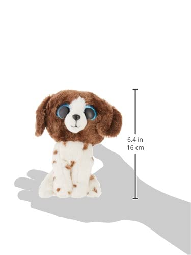 Ty 2007517 Muddles Brown & White Dog Beanie Boo Stuffed Animal, Multicoloured, 15 Cm
